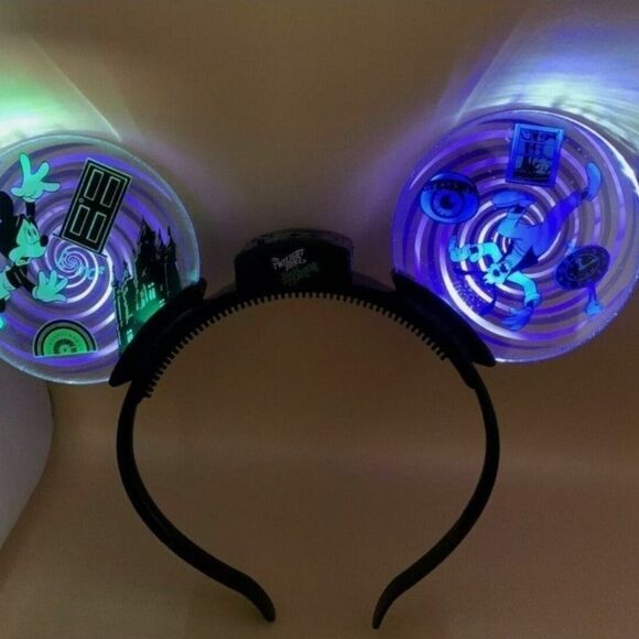 New Disney Park Twilight Zone Tower of Terror Light Up Glow Mickey Ears Headband - Picture 2 of 2